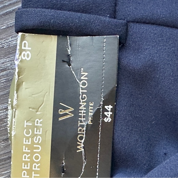 Worthington Petite Navy Straight Leg Pants NWT Size 8P - Picture 3 of 4